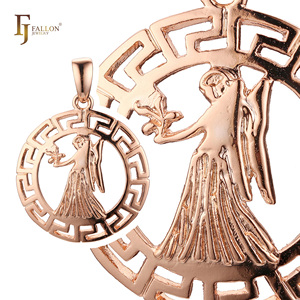 Кулон FJ Fallon Fashion Jewelry с позолотой под розовое золото, знак зодиака, греческий стиль, «Гея» — ореол знака зодиака - Product Image 3