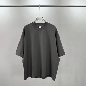 FLOWORA Custom 3D Puff Printing 300 GSM 100% Cotton Plain Short Sleeve Streetwear Heavyweight <b>T</b> <b>Shirt</b> for Men - Product Image 3