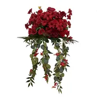A simulação vermelha rosa flor bola de casamento de flores brancas candelabros palco floral peças de mesas para casamento mesa