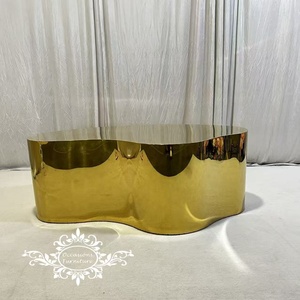 Tavolino da Caffè e Tè in <span class=keywords><strong>Acciaio</strong></span> Inossidabile Dorato Lucido, Arredamento di Lusso per Hotel, Casa e Uso Commerciale - Product Image 1
