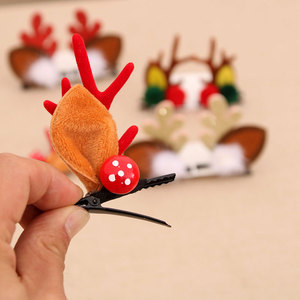 Christmas children's gift set: <b>Gold</b>-powdered stag antler hair clips, hair ornaments, Christmas <b>headbands</b>. - Product Image 4