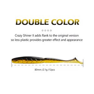 Crazy Shiner II 80mm Leurre Souple Artificiel <span class=keywords><strong>pour</strong></span> la Pêche, Appât <span class=keywords><strong>pour</strong></span> Prédateurs, <span class=keywords><strong>pour</strong></span> Brochet et Black-bass - Product Image 5