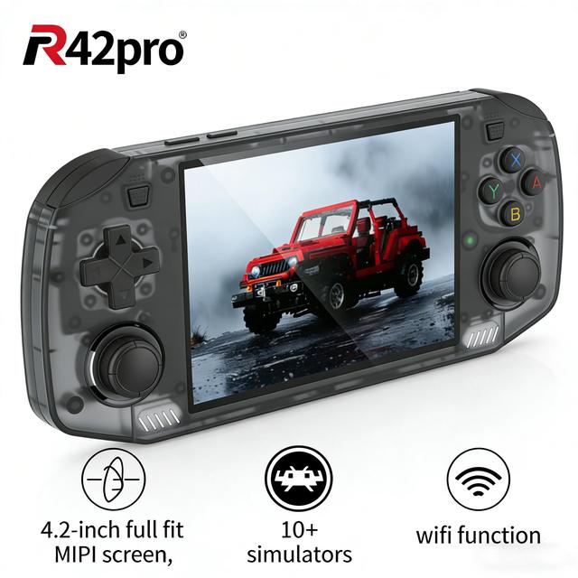 R42 Pro WiFi Edition 4.3 Inch IPS Screen Arkos 2.0 RK3326 Dual RAM Chip 64GB 128GB Portable Pocket Game Console