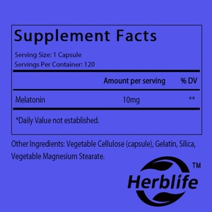 Melatonina 10mg para Dormir, Suplemento Dietético para un Sueño Más Prolongado, Suministro para 4 Meses, 120 Cápsulas, Venta al por Mayor OEM/ODM - Product Image 2