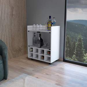 DB White Metal Serving Trolley Philadelphia Living Room Bar Cart para uso en restaurante - Product Image 1