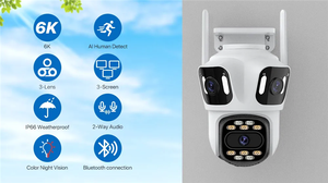 Nieuwe 4K 9mp Smart Human Auto Tracking Surveil Cctv Netwerk Draadloze <span class=keywords><strong>3</strong></span> Lens Icsee Home Security Outdoor Ptz Wifi Camera Ip Camera - Product Image 2