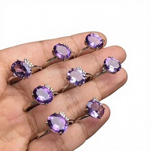 Moyu Jewelry S925 Sterling <b>Silver</b> Gold Plated Amethyst Gemstone <b>Ring</b> Trendy Everyday Wear Women's Custom Wholesale - Product Image 4