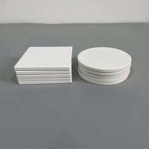 Custom LogoGlossy White Square and Round Tiles Sublimation Blank <b>Ceramic</b> <b>Coasters</b> with Cork Backing Pads for Customized Gifts - Product Image 3