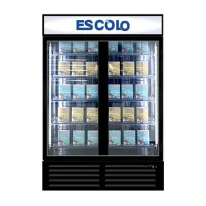 Commercial Modern Refrigerators Vertical Showcase Freezer Glass Door Freezer Refrigerator for Restaurants