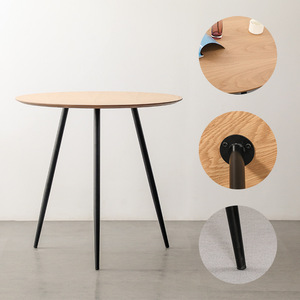 Nordic <b>Round</b> Dining <b>Table</b> Natural Wood Color Stable Living Room Furniture Modern Minimalist Design <b>Small</b> Apartment Use - Product Image 4
