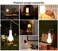 Lampe de chevet LED à commande à distance avec minuterie, rechargeable par USB, base A60 E26 E27, lampe murale, ampoule LED d'urgence résidentielle, lampe de nuit