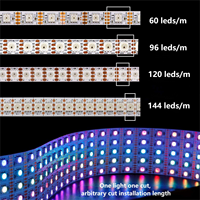 Producto personalizado de fábrica de China WS2815/SK6813 5050RGB colorido direccionable DC12V 30 60 144Leds/M tira de luz programable flexible
