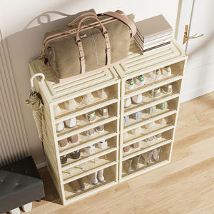 صندوق أحذية فاخر بسعة 6-18 زوجًا من هنري سهل التركيب متكامل بلاستيك قابل للطي مع مغناطيس - Product Image 5