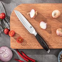 WILDMOK Cuchillos de Acero Inoxidable de 5 Pulgadas con Mango Negro Pakkawood Cuchillos de Cocina