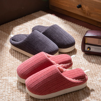 Chaussons d'hiver pour hommes et femmes, à usage domestique, à semelle épaisse, en peluche, antidérapants, en coton, doublure en fourrure artificielle, style Baotou, en caoutchouc thermoplastique