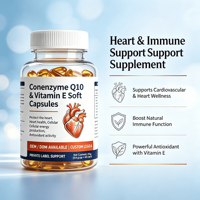 CoQ10 à haute absorption 400mg en gélules molles avec vitamine E naturelle, huile de son de riz et D-alpha tocophérol pour la santé cardiaque OEM/ODM