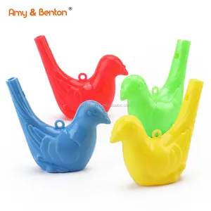 2020 new promotional toys 4 Pack big size colorful plastic water bird whistles for outdoor game