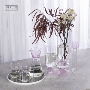 Merlin Living Pink Farbige Hydro po nische Glasvase Set Klarer Zylinder <span class=keywords><strong>Terrarium</strong></span> & Knospe Blumenvase Farbige Kristall vasen - Product Image 1