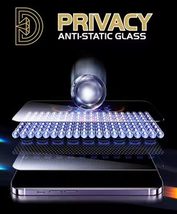 Golden Diamond Antistatico ESD 30 °   Pellicola Protettiva Privacy Anti-Spia 3D in Vetro Temperato per <span class=keywords><strong>iPhone</strong></span> 17 16 15 Air Pro Max - Product Image 4