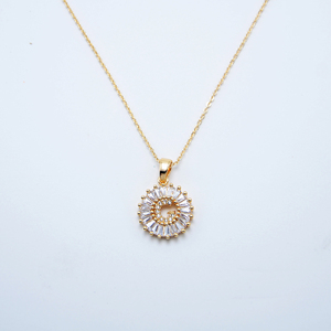 สร้อยคอจี้เพทายตัวอักษร G ชุบทองแท้พร้อมส่ง - Product Image 4