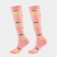 Chaussettes de compression personnalisées à imprimé fruits pour hommes et femmes, hauteur genou, élastiques, à pression, pour la récupération sportive, vente en gros