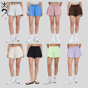 Shorts de sport taille haute pour femmes, coupe ample, grande taille, séchage rapide, avec doublure intégrée pour plus de modestie, légers et respirants, pour la course à pied - Product Image 3