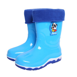 Bottes de pluie pour enfants, chaussures d'eau pour enfants, mi-mollet, rembourrées, chaudes, en caoutchouc, antidérapantes, matériau respectueux de l'environnement - Product Image 3