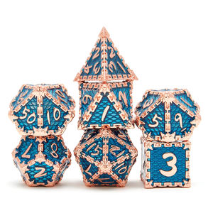 7 pièces/boîte argent coloriage par numéros <span class=keywords><strong>en</strong></span> alliage d'aluminium Poker dominos métal dés <span class=keywords><strong>jeu</strong></span> Poker dés ensemble boire Dados <span class=keywords><strong>jeu</strong></span> de société - Product Image 3
