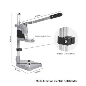 Bor tekan berdiri Desktop pemegang bor alat perbaikan meja kerja dengan lubang tunggal dasar aluminium tugas berat - Product Image 3