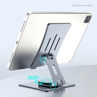 Support de téléphone portable pliable et portable pour bureau, en alliage d'aluminium, rotation à 360 degrés