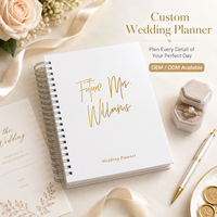 Carnet de notes personnalisé pour mariage, spirale, couverture blanche, dorure à chaud, nom personnalisé, OEM ODM, vente en gros en usine
