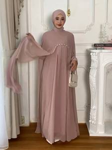 Vestido Abaya Mexizo Primavera Verano, Transpirable, Elegante, <span class=keywords><strong>de</strong></span> Poliéster, con Detalles <span class=keywords><strong>de</strong></span> Cuentas Opulentos, Vestido Largo Modesto y Lujoso para Mujeres Islámicas - Product Image 5