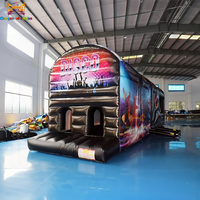 Château gonflable géant en PVC pour enfants et adultes avec toboggan combiné, parcours d'obstacles gonflable disco, jeu de course amusant commercial