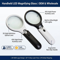 New Arrival Portable Hand Held Magnifier Led Magnifying Glasses Glass High Quality With High Magnification for Reading