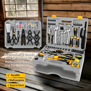 112 Pc Household <b>Tool</b> Box Plastic Portable Multi-Function <b>Storage</b> Set With Tray For General Repair - Product Image 2