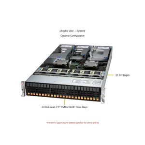 Servidor Barebone AS-2126HS-TN 2U de Doble Socket DDR5 ECC NVMe con Intercambio en Caliente, para Empresas, Virtualización en la Nube, HPC, Configuración Personalizable - Product Image 2