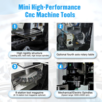 Fresadora CNC de 3, 4 y 5 Ejes 24000 RPM Máquina de Escritorio Centro de Mecanizado T-540 T-650 T-850 Torno CNC para Metal Fresadora CNC Vertical