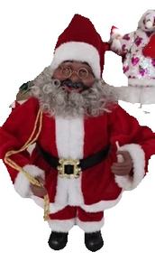 Decoraciones Navideñas de Tela para Interiores, Santa Claus de Pie, Color Rojo y Dorado, Hechas a Medida - Product Image 6