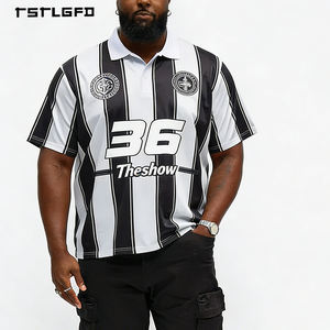 T-shirt à manches longues style hip-hop, polo streetwear, t-shirt rayé, t-shirt coupe ample, t-shirt en tissu tissé - Product Image 1