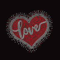 Transferts thermiques en strass à motif d'amour les plus vendus pour t-shirts