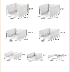 Caja de almacenamiento plegable DS2520 para armario, cajón de plástico apilable, cesta para ropa, caja de almacenamiento plegable para armario - Product Image 2