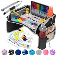 Table en tissu pour enfants, ensemble de jouets à dessiner pliables et imperméables avec plateau porte-boissons pour l'apprentissage du voyage
