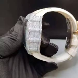 Reloj de Lujo Antiguo Cuadrado con Diamantes VVS de Alta Calidad, en Acero Inoxidable, Unisex, con Movimiento Automático de Moissanita - Product Image 6