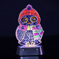 Lampe de Noël Kanlong personnalisée créative 3D Illusion Anime Lampara acrylique Base de bureau Lampe de nuit décorative pour chambre d'enfant