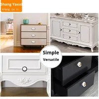 Kenop Lemari Keramik Lubang Tunggal - Tahan Lama Anti Karat Gaya Vintage Cina Eropa untuk Dapur Kamar Mandi Lemari & Laci