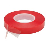 Ruban adhésif acrylique double face en papier de support PET rouge pour la fermeture de cartons, la suspension d'images et le levage de tapis
