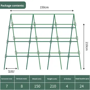 Kunststoffbeschichtetes Stahlrohr PE Pflanzenklettergerüst Leiterstange Bohnen-Gurken-Klettergestell Garten - Product Image 6