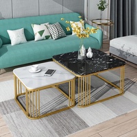 Table basse carrée en marbre nordique, mobilier de maison pour petit appartement, salon moderne, design créatif, luxe léger, gain de place, empilable