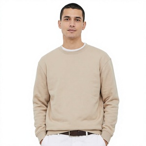 Sudadera Beige con Cuello Redondo SAAR INDUSTRIES, Logotipo Bordado en 3D con Pedrería, 100% Algodón Felpa, 220gsm, Invierno, Digital, Unisex - Product Image 1