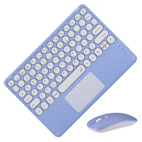 10 inç Retro Yuvarlak Tuşlar Touchpad Kablosuz Klavye Fare Kombinasyonları IOS ipad iphone Android Tablet Akıllı Telefon için Set